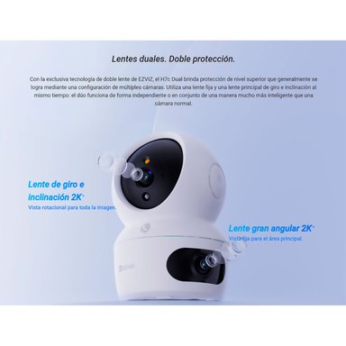 CÁMARA EZVIZ WIFI H7C 4MP + 4MP DOBLE LENTE INTERIOR 360° + SD 128 GB - 3