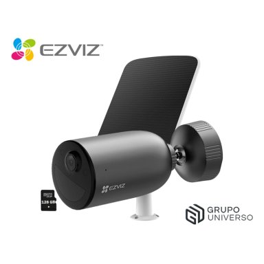 CÁMARA SEGURIDAD EZVIZ WIFI EB3 2K EXTERIOR CON PANEL SOLAR + SD 128 GB