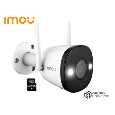 IMOU - CÁMARA VIGILANCIA WI-FI BULLET 3 2K 3MP EXTERIOR NOCHE COLOR + 128GB