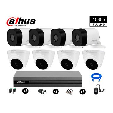 KIT 8 CÁMARA SEGURIDAD DAHUA 13020208071 FULL HD 1080P + CABLE HDMI OFERTA