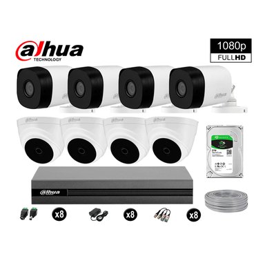 KIT 8 CÁMARA SEGURIDAD DAHUA 13020208068 FULL HD 1080P + DISCO COMPLETO 2 TB