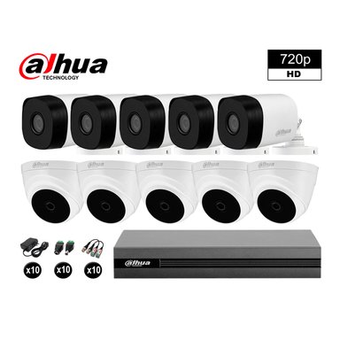 KIT 10 CÁMARA SEGURIDAD DAHUA 13020210086 HD 720P + CABLE HDMI OFERTA