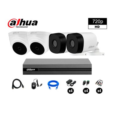 KIT 4 CÁMARA SEGURIDAD DAHUA 13020204031 HD 720P + CABLE HDMI OFERTA