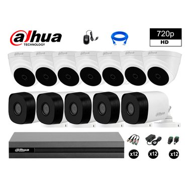 KIT 12 CÁMARA SEGURIDAD DAHUA 13020212096 HD 720P + CABLE HDMI OFERTA
