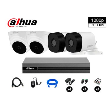 KIT 4 CÁMARA SEGURIDAD DAHUA 13020204027 FULL HD 1080P + CABLE HDMI OFERTA
