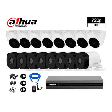 KIT 16 CÁMARA SEGURIDAD DAHUA 13020216115 HD 720P + CABLE HDMI OFERTA