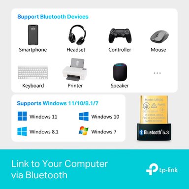 ADAPTADOR TP-LINK UB500 NANO USB BLUETOOTH 5.0 - 5