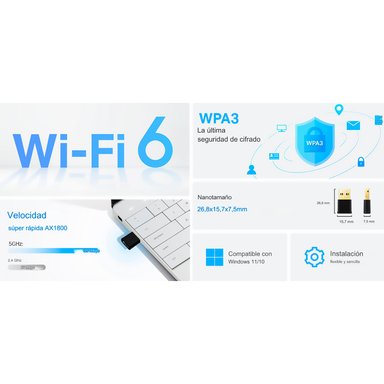 ADAPTADOR TP-LINK ARCHER TX20U NANO USB WI-FI 6 AX1800 - 3
