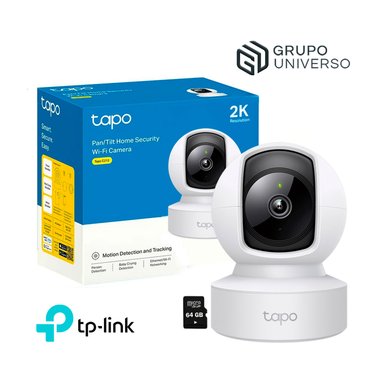 TP-LINK - CÁMARA DE VIGILANCIA IP TAPO C212 GIRA 360° 2K 3MP + MICRO SD 64GB