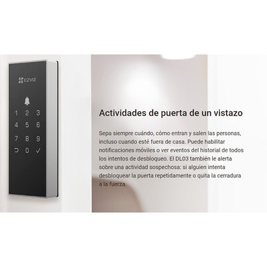 CERRADURA INTELIGENTE EZVIZ DL03 GRAFITO DESBLOQUEO REMOTO CON BATERIA - 3