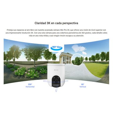 CÁMARA SEGURIDAD EZVIZ H8C PRO 3K 5MP 360 AUDIO BIDIRECCIONAL VISIÓN NOCHE DETECCIÓN IA PERSONAS - 2