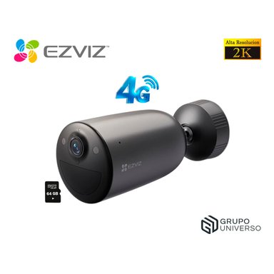 CÁMARA SEGURIDAD EZVIZ EB3 4G 2K 3MP AUDIO BIDIRECCIONAL DETECCIÓN IA PERSONAS DEFENSA ACTIVA BATERÍA 64GB