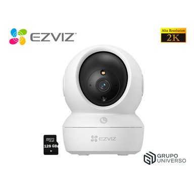 CÁMARA SEGURIDAD EZVIZ H6C 3MP PRO WIFI GIRA 360 LLAMADA APP + MICRO SD 128 GB