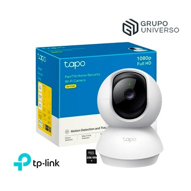 TP LINK - CÁMARA VIGILANCIA WIFI TAPO C200C FHD COMUNICACIÓN 2 VÍAS 360 +SD256GB