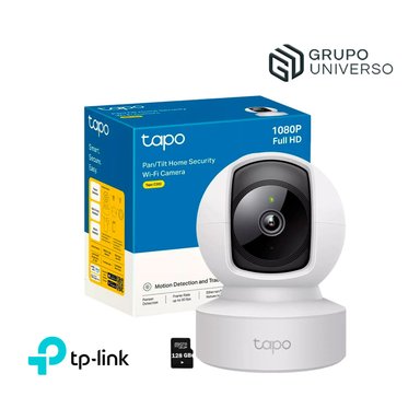 CÁMARA SEGURIDAD TP-LINK TAPO C202 VIGILANCIA FHD COMUNICACIÓN 2 VÍAS 360 ALARMA+SD 128 GB