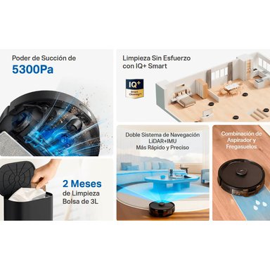 TP LINK - TAPO RV30 MAX PLUS ROBOT ASPIRADOR TRAPEADOR BASE AUTOVACIADO NEGRO - 2