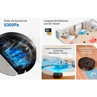 TP LINK - TAPO RV30 MAX ROBOT ASPIRADOR TRAPEADOR NEGRO SISTEMA LIDAR+IMU 5300PA - 2