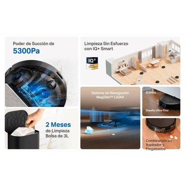 TP LINK - TAPO RV20 MAX PLUS ROBOT ASPIRADOR Y TRAPEADOR + BASE AUTOVACIADO - 2
