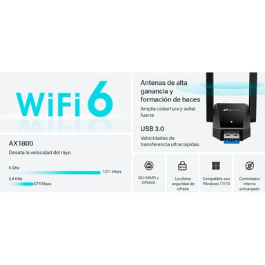 TP-LINK ARCHER TX30U PLUS AX1800 ADAPTADOR USB INALÁMBRICO DOBLEANTENA - 2