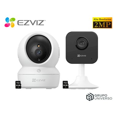 KIT CÁMARA SEGURIDAD EZVIZ H6C + H1C FULL HD AUDIO DOBLE VÍA DETECCIÓN PERSONAS MOVIMIENTO 64GB
