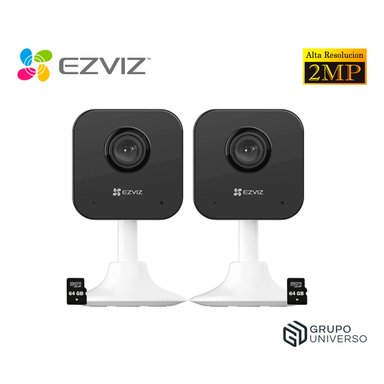 KIT 2 CÁMARA SEGURIDAD EZVIZ H1C FULL HD 1080P VISIÓN 108 AUDIO DOBLE VÍA DETECCIÓN MOVIMIENTO 64GB
