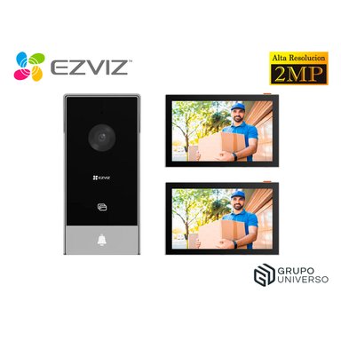 KIT VIDEOPORTERO WIFI EVIZ HP5 2MP AUDIO BIDIRECCIONAL 3 MÉTODOS APERTURA + 1 PANTALLA