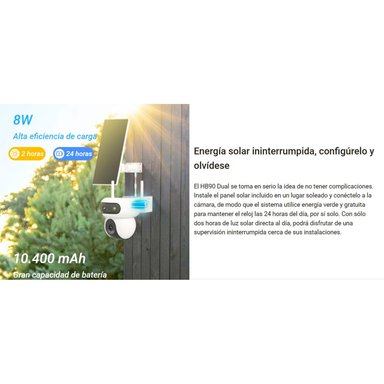 CÁMARA SEGURIDAD EZVIZ HB90 DUAL KIT 4MP + 4MP AUDIO 2VÍAS DETECCIÓN IA DEFENSA ACTIVA BATERÍA PANEL SOLAR 256GB - 4