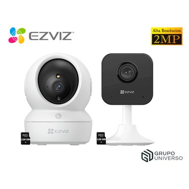 KIT CÁMARA SEGURIDAD EZVIZ H6C + H1C FULL HD AUDIO DOBLE VÍA DETECCIÓN PERSONAS MOVIMIENTO 128GB