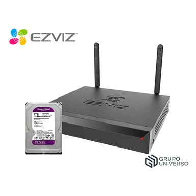 GRABADORA EZVIZ CS-X5S-4W NVR WIFI 4 CANALES SALIDA HDMI VGA RESOLUCIÓN CÁMARA SEGURIDAD 3K DISCO 2TB