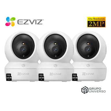 KIT 3 CÁMARA SEGURIDAD EZVIZ H6C PRO FULL HD 2MP AUDIO DOBLE VÍA BOTÓN LLAMADA DETECCIÓN PERSONAS 128GB