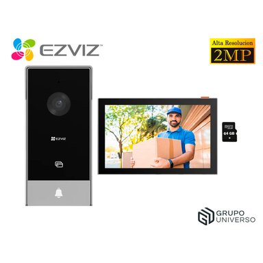 VIDEOPORTERO WIFI EZVIZ HP5 2MP 1080P AUDIO 2VÍAS DETECCIÓN MOVIMIENTO 3 MODOS APERTURA PANTALLA 64GB
