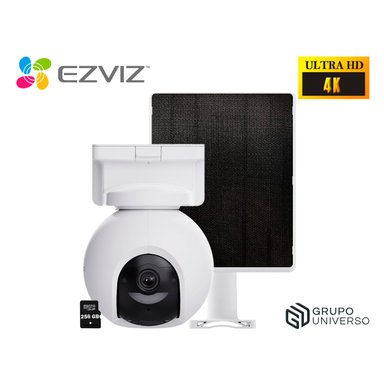 CÁMARA SEGURIDAD EZVIZ CB8 PRO 4K + PANEL SOLAR KIT 360 AUDIO DOBLE VÍA NOCHE COLOR DETECCIÓN IA BATERÍA 256GB - 1