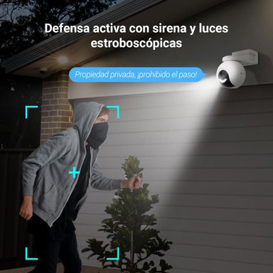 CÁMARA SEGURIDAD EZVIZ CB8 PRO 4K + PANEL SOLAR KIT 360 AUDIO DOBLE VÍA NOCHE COLOR DETECCIÓN IA BATERÍA 256GB - 5