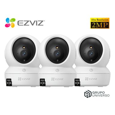 KIT 3 CÁMARA SEGURIDAD EZVIZ H6C PRO FULL HD 2MP AUDIO DOBLE VÍA BOTÓN LLAMADA DETECCIÓN PERSONAS 64GB