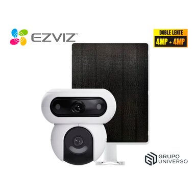 CÁMARA SEGURIDAD EZVIZ HB90 DUAL KIT 4MP + 4MP AUDIO 2VÍAS DETECCIÓN IA DEFENSA ACTIVA BATERÍA PANEL SOLAR