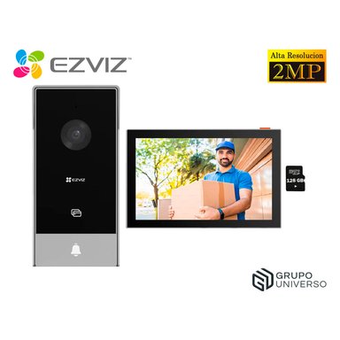 VIDEOPORTERO WIFI EZVIZ HP5 2MP 1080P AUDIO 2VÍAS DETECCIÓN MOVIMIENTO 3 MODOS APERTURA PANTALLA 128GB