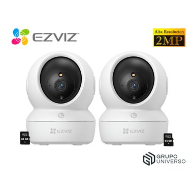 KIT 2 CÁMARA SEGURIDAD EZVIZ H6C PRO FULL HD 2MP AUDIO DOBLE VÍA BOTÓN LLAMADA DETECCIÓN PERSONAS 64GB - 1