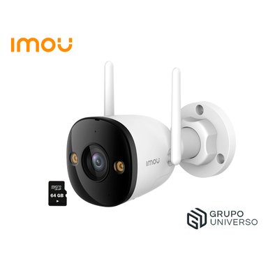 IMOU - CÁMARA VIGILANCIA WIFI BULLET 2E 3MP DETECCIÓN DE PERSONAS IP67 + 64GB