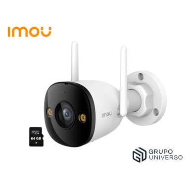 IMOU - CÁMARA VIGILANCIA WIFI BULLET 2E 5MP VISIÓN NOCTURNA EXTERIOR +SD 64GB