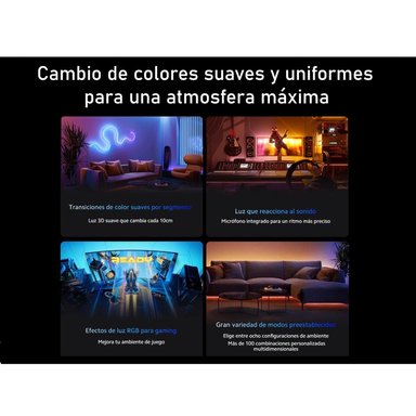 LUZ LED XIAOMI LIGHTSTRIP PRO EFECTOS DINÁMICOS SEGMENTOS COLOR 2 METROS LED RGB - 2