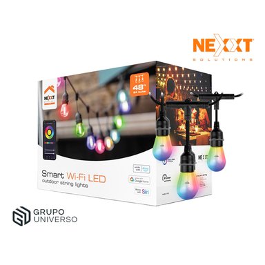 GUIRNALDA DE LUCES WIFI NEXXT NHB-O100 INTESIDAD REGULABLE 24 LUCES COLOR RGB BLANCO
