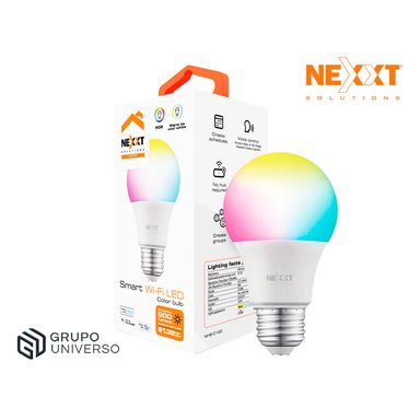 FOCO LED INTELIGENTE WIFI NEXXT NHB-C120M 220V-A19 RGB REGULADOR DE BRILLO