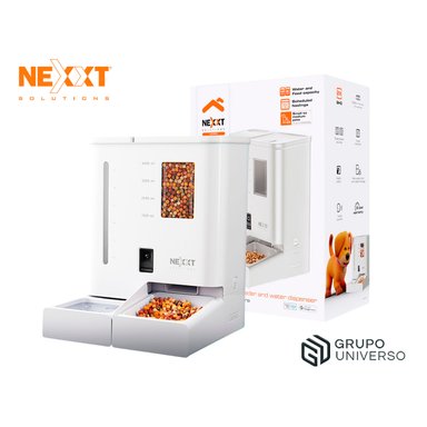 DISPENSADOR AGUA Y ALIMENTO PARA MASCOTAS NEXXT NHA-P710 CÁMARA 2K BANDEJA REMOVIBLE