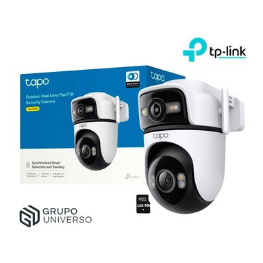 CÁMARA SEGURIDAD TAPO C545D 2K 3MP + SD 128GB DOBLE LENTE AUDIO 2 VÍAS DETECCIÓN IA VEHÍCULOS MASCOTAS