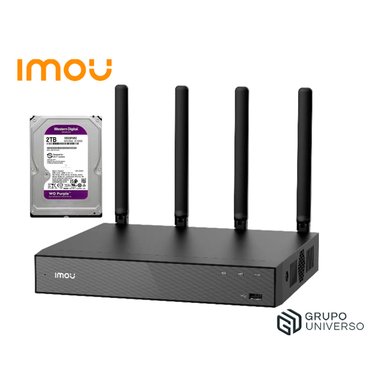 GRABADOR DE VIDEO NVR IMOU N118W AUDIO DOBLE VÍA 4K HDMI COMPATIBILIDAD ONVIF 18 CANALES WIFI 2TB