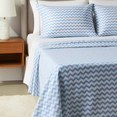 JUEGO DE SÁBANAS ALGODÓN PIMA KING ZIGZAG PLUS SIZE