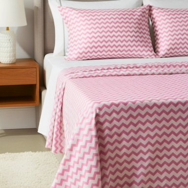 JUEGO DE SÁBANAS ALGODÓN PIMA QUEEN ZIGZAG PLUS SIZE