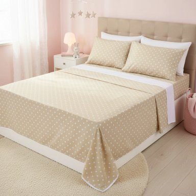 JUEGO DE SÁBANAS ALGODÓN PIMA 1 PLAZA COLOR STAR WHITE