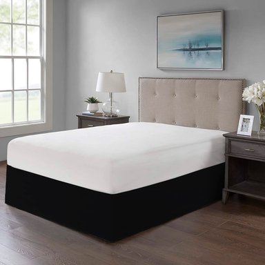 FALDON DE TARIMA QUEEN 160CM X 200CM MINIMAL DRILL 35CM NEGRO PROMO