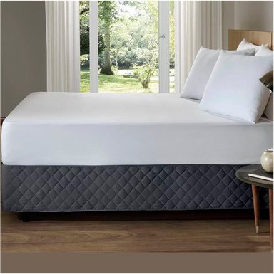 FALDON DE TARIMA 1.5 PLAZA QUILTED ROMBOS GRIS OSCURO 30CM PROMO